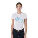 Equestro Women's Slim Fit Jump Print Cotton T-Shirt #colour_white