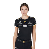 Equestro Women's Technical Fabric Multi Logo T-Shirt #colour_black