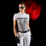 Equestro Ridertechnology women's competition polo shirt perforated fabric