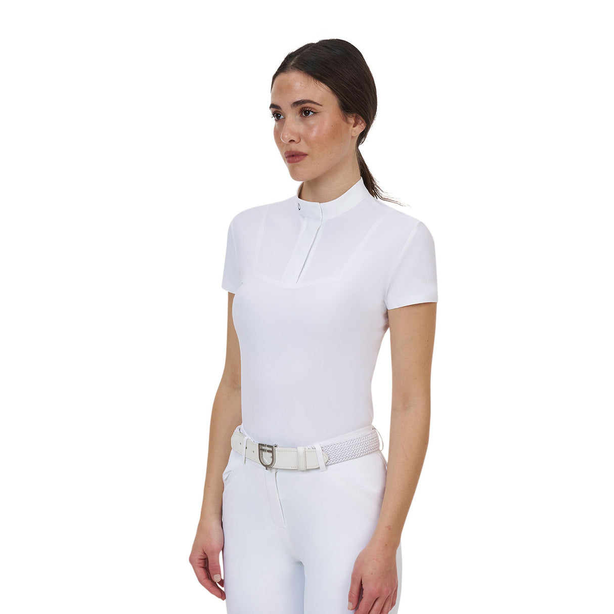 Equestro Ridertechnology women's competition polo shirt short sleeves and buttons