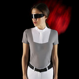 Equestro Ridertechnology women's competition polo shirt short sleeves and buttons