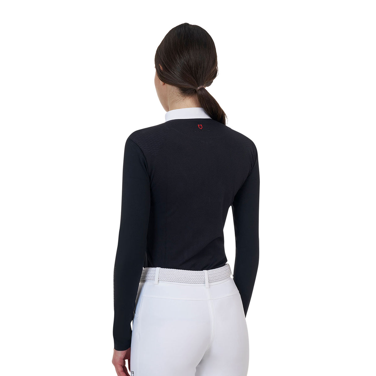 Equestro Ridertechnology women's competition polo shirt long sleeves and zip