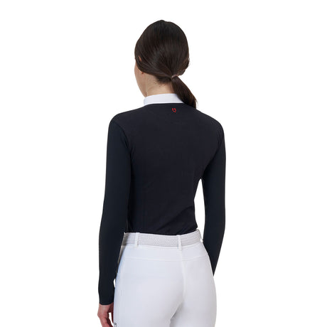 Equestro Ridertechnology women's competition polo shirt long sleeves and zip