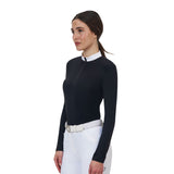 Equestro Ridertechnology women's competition polo shirt long sleeves and zip
