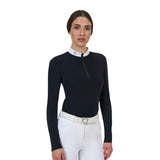 Equestro Ridertechnology women's competition polo shirt long sleeves and zip