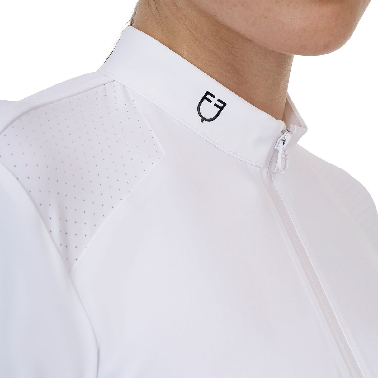 Equestro Ridertechnology women's competition polo shirt long sleeves and zip