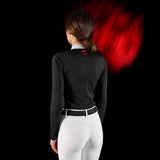 Equestro Ridertechnology women's competition polo shirt long sleeves and zip