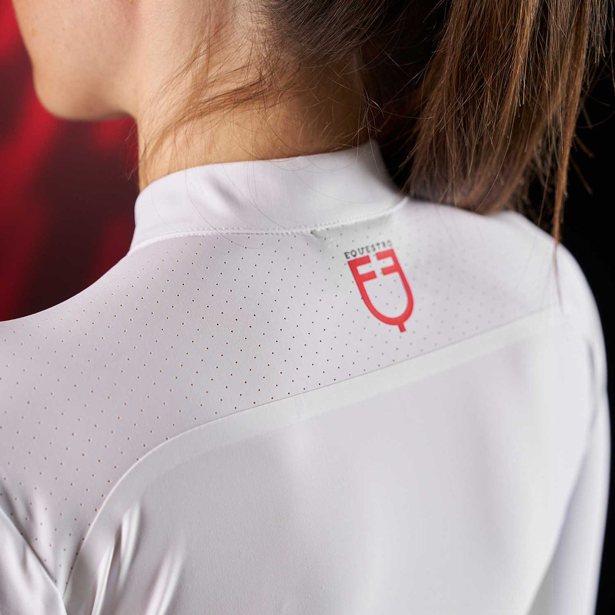 Equestro Ridertechnology women's competition polo shirt long sleeves and zip