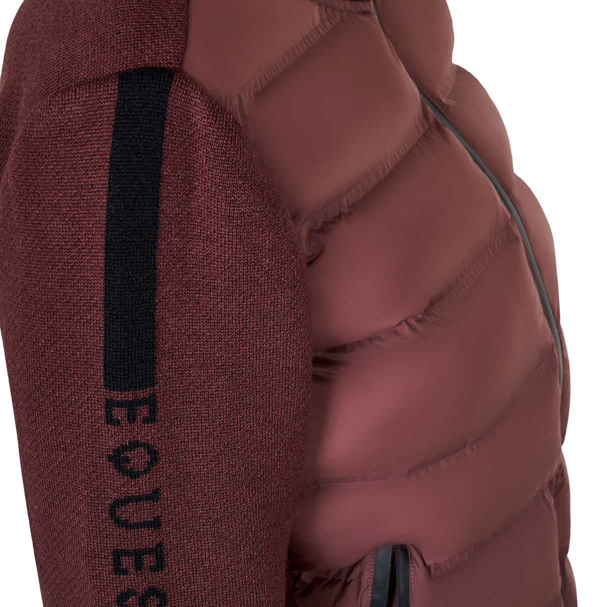 Women's jacket in nylon and knit with zip