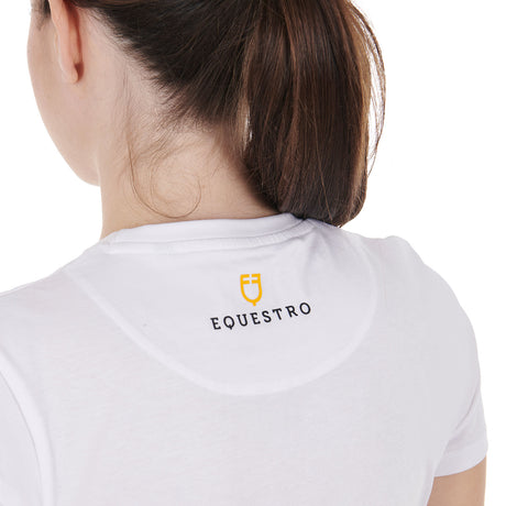Equestro Women's Crazy Horse Cotton T-Shirt #colour_white