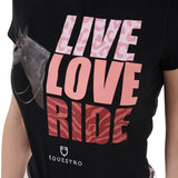 Equestro Women's Live Love Ride Cotton T-Shirt #colour_black