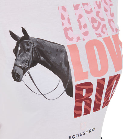 Equestro Women's Live Love Ride Cotton T-Shirt #colour_white