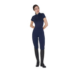 Equestro Women's Full Grip Leggings With Perforated Inserts