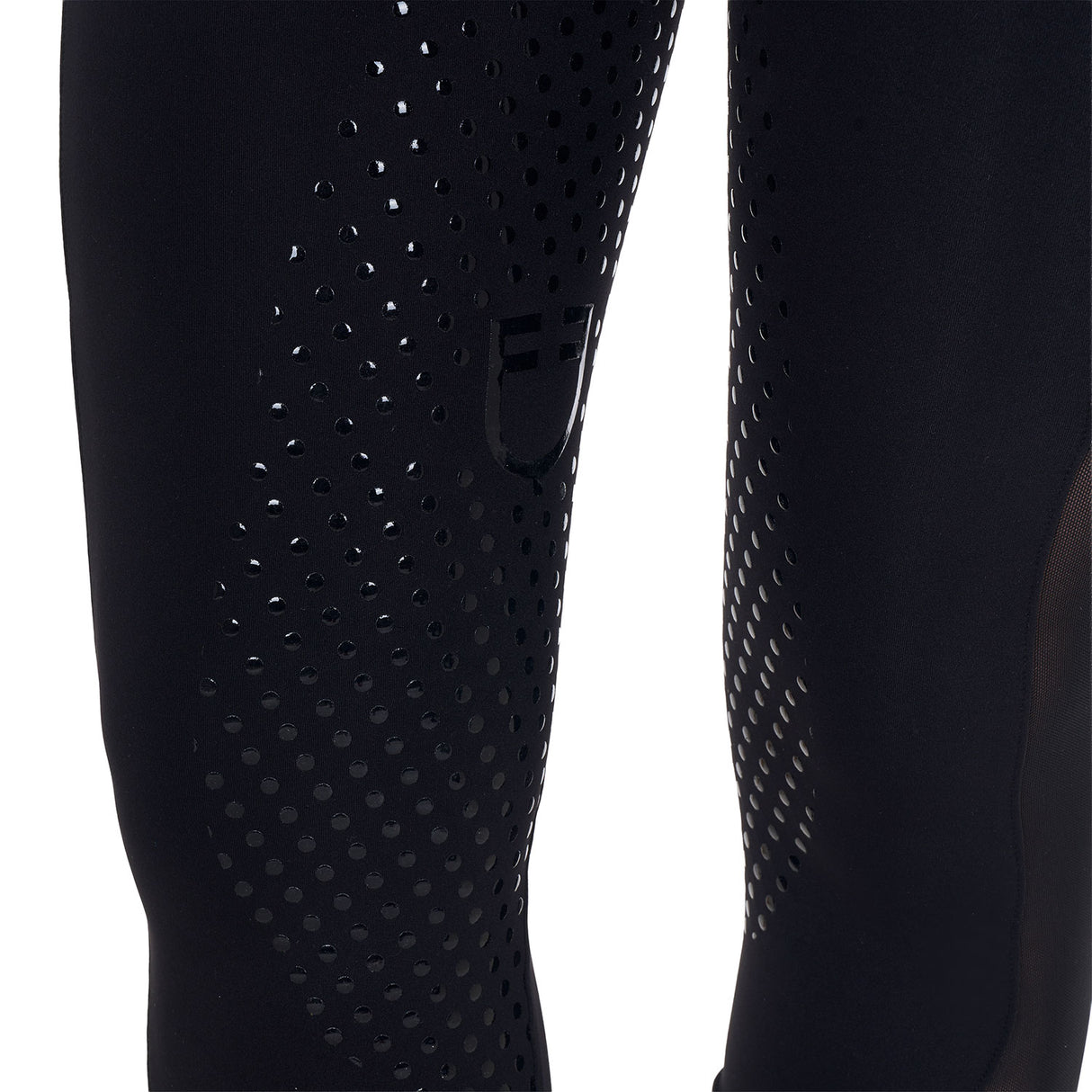 Equestro Women's Full Grip Leggings With Perforated Inserts