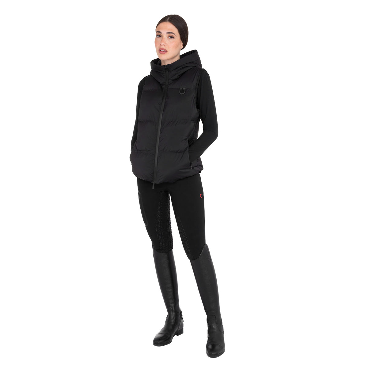 Women’s technical sleeveless jacket with hood Ridertechnology