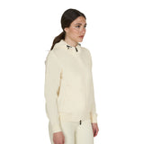 Women's sweatshirt with adjustable hood and zip