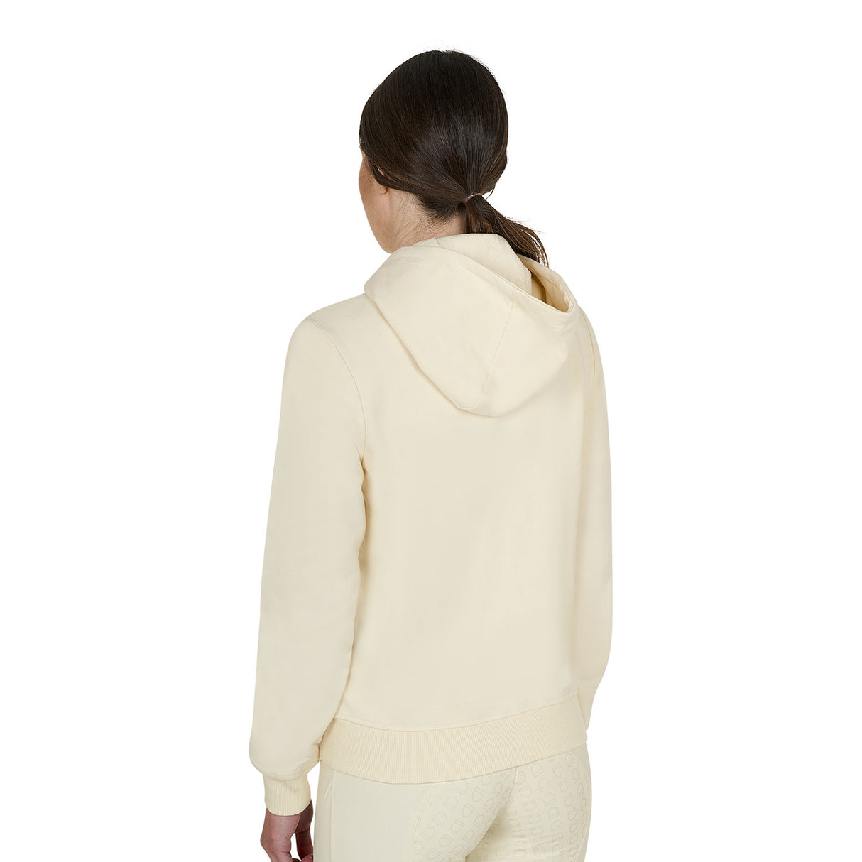 Women's sweatshirt with adjustable hood and zip
