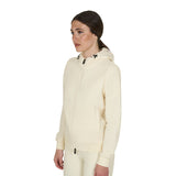Women's sweatshirt with adjustable hood and zip