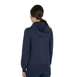 Women's sweatshirt with adjustable hood and zip