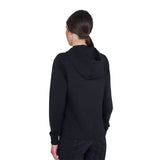 Women's sweatshirt with adjustable hood and zip