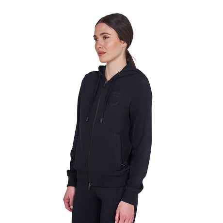 Women's sweatshirt with adjustable hood and zip