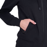 Women's sweatshirt with adjustable hood and zip