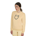 Women's crewneck sweatshirt with chest logo