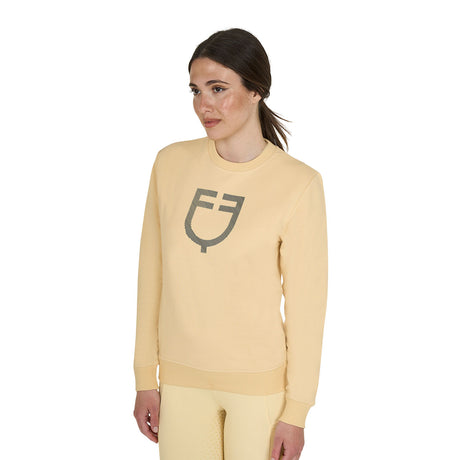 Women's crewneck sweatshirt with chest logo