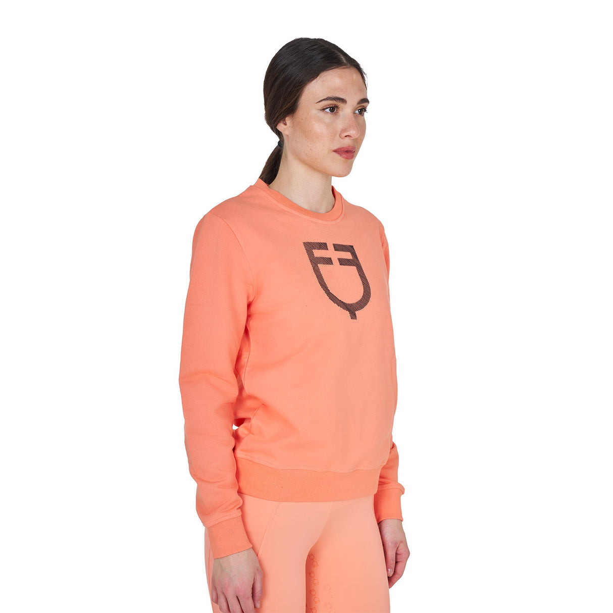 Women's crewneck sweatshirt with chest logo