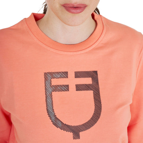 Women's crewneck sweatshirt with chest logo