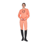 Women's crewneck sweatshirt with chest logo