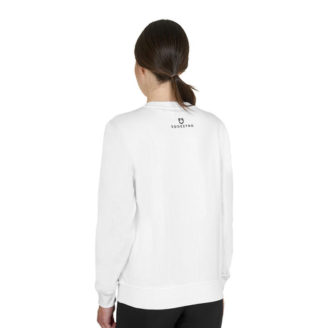 Women's crewneck sweatshirt with chest logo