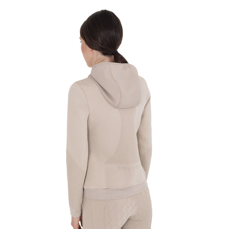 Women's technical hooded sweatshirt with micro-mesh inserts