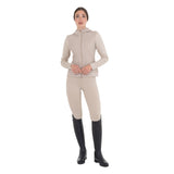 Women's technical hooded sweatshirt with micro-mesh inserts