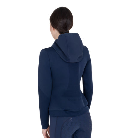 Women's technical hooded sweatshirt with micro-mesh inserts