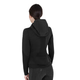 Women's technical hooded sweatshirt with micro-mesh inserts