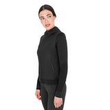 Women's technical hooded sweatshirt with micro-mesh inserts