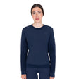 Women's technical crewneck sweatshirt with micro-mesh inserts