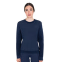 Women's technical crewneck sweatshirt with micro-mesh inserts