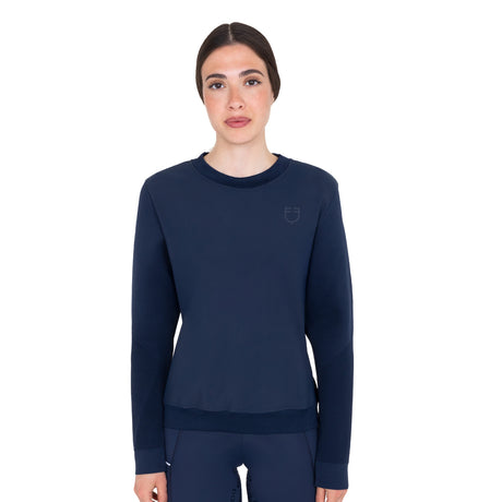 Women's technical crewneck sweatshirt with micro-mesh inserts