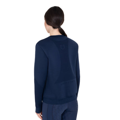 Women's technical crewneck sweatshirt with micro-mesh inserts