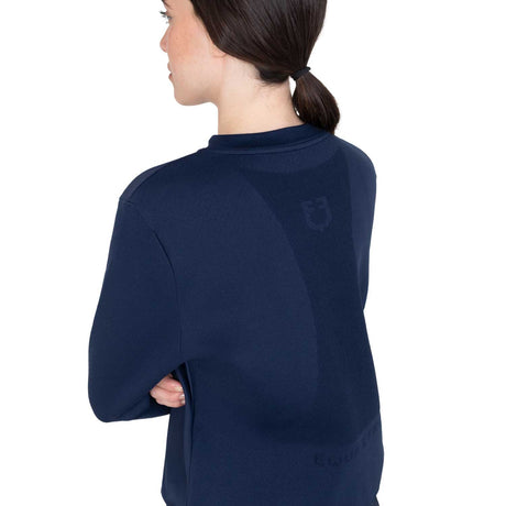 Women's technical crewneck sweatshirt with micro-mesh inserts