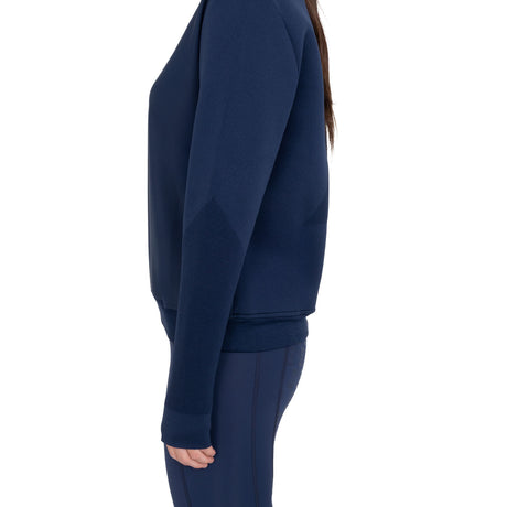 Women's technical crewneck sweatshirt with micro-mesh inserts