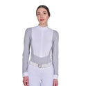Women's long-sleeved competition polo shirt with zip
