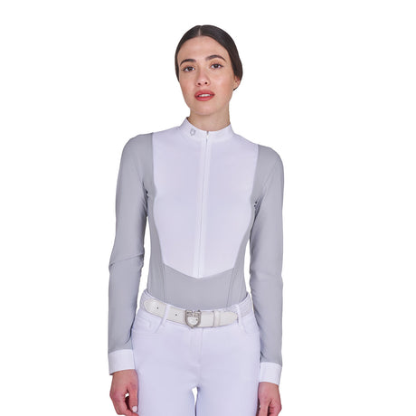 Women's long-sleeved competition polo shirt with zip