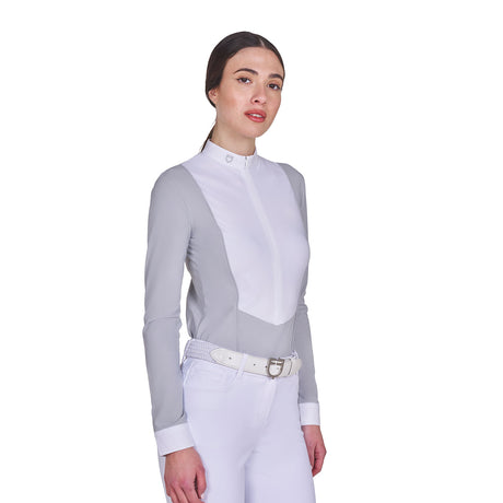 Women's long-sleeved competition polo shirt with zip
