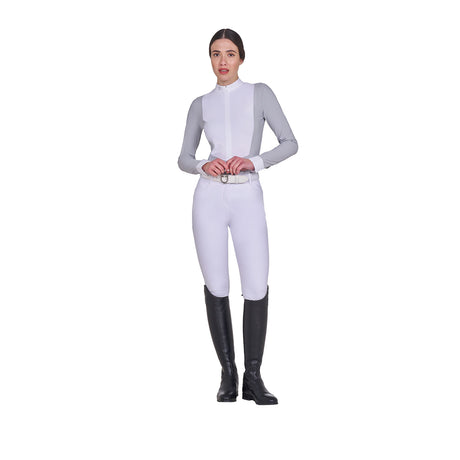 Women's long-sleeved competition polo shirt with zip