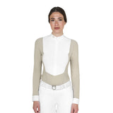 Women's long-sleeved competition polo shirt with zip
