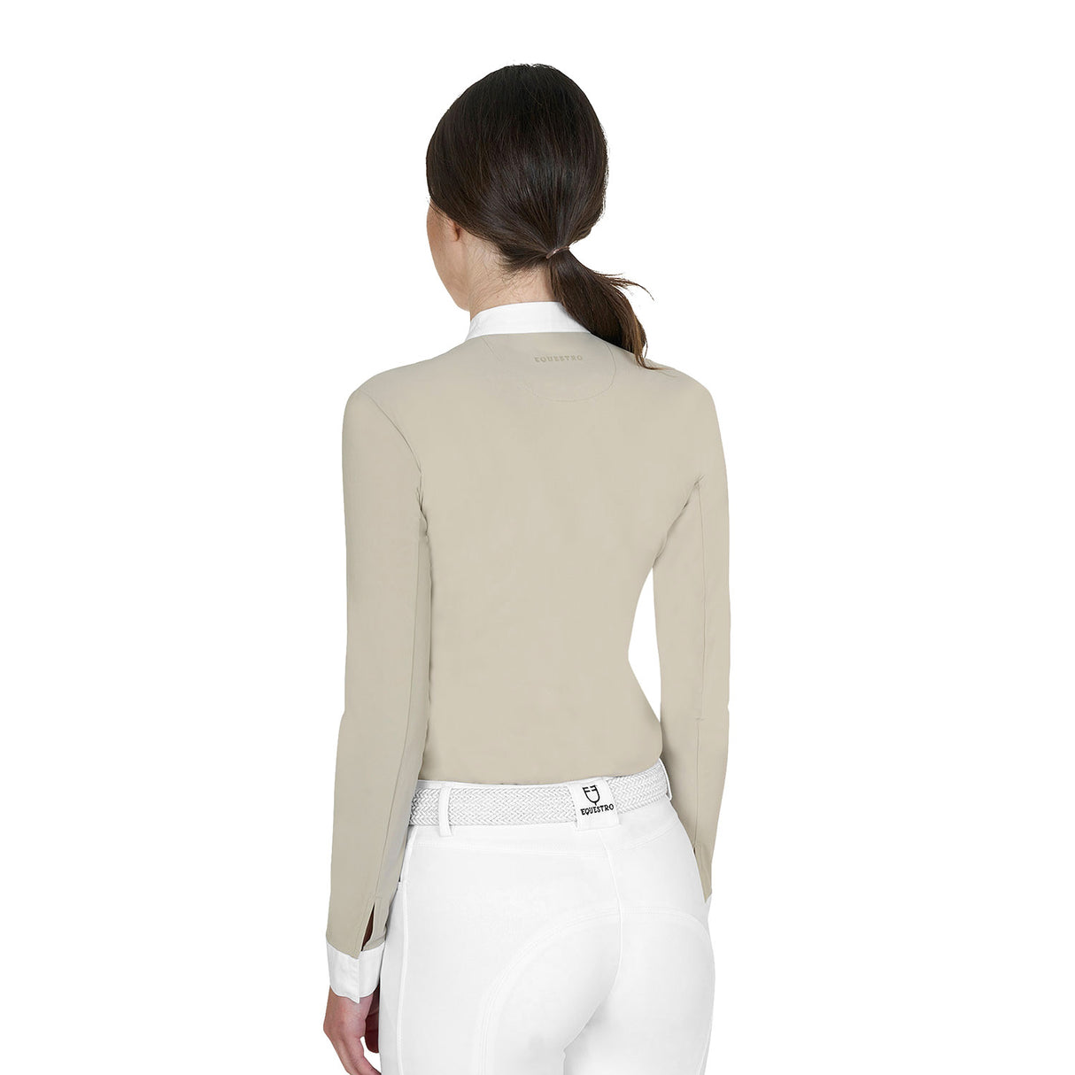 Women's long-sleeved competition polo shirt with zip