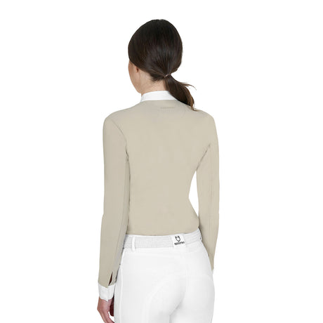 Women's long-sleeved competition polo shirt with zip
